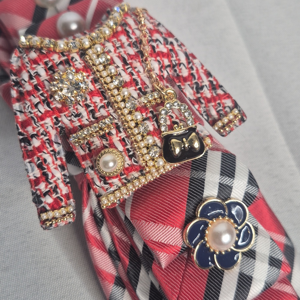 Handcrafted Luxury Fashion Necktie Necklace 📿 (TARTAN GIRL) - Picture 13 of 14